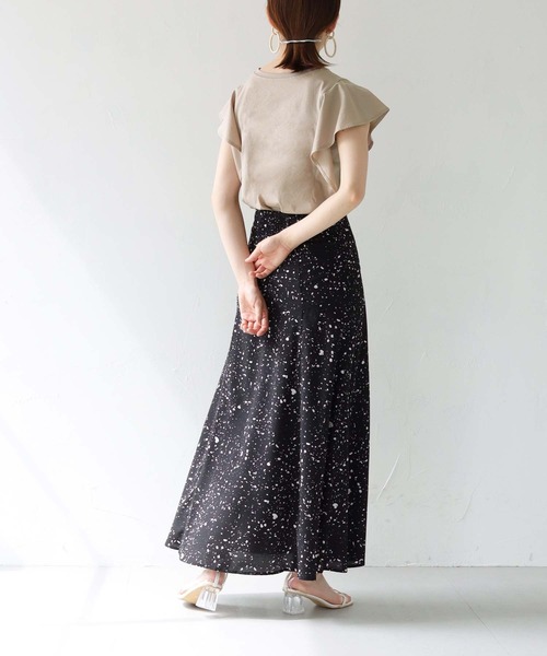 HER CLOSET（ハークローゼット）の「【TWENTY THREE】シルケットフレンチフレアスリーブカットソーブラウスTシャツ（Tシャツ/カットソー・レディース・ブラック/オフホワイト/ブルー/グリーン/グレイッシュベージュ・FREE）」の22枚目の写真