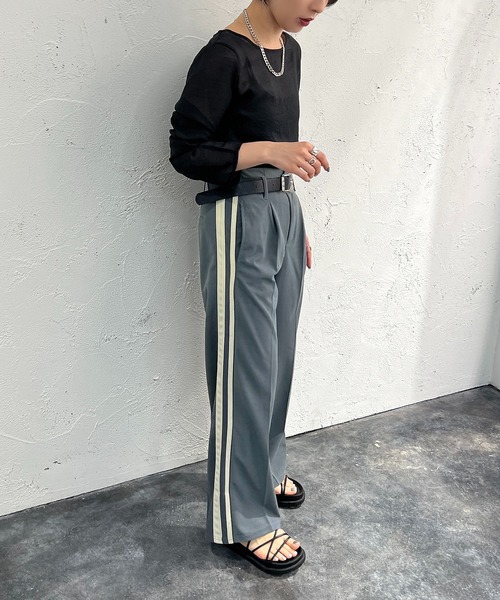 apres jour mignon(アプレジュールミニョン)の「ラインパンツ【ZOZOTOWN限定アイテム】(その他パンツ・レディース・ピンク/ブルー/ブラック・MEDIUM/SMALL/X-LARGE)」の11枚目の写真