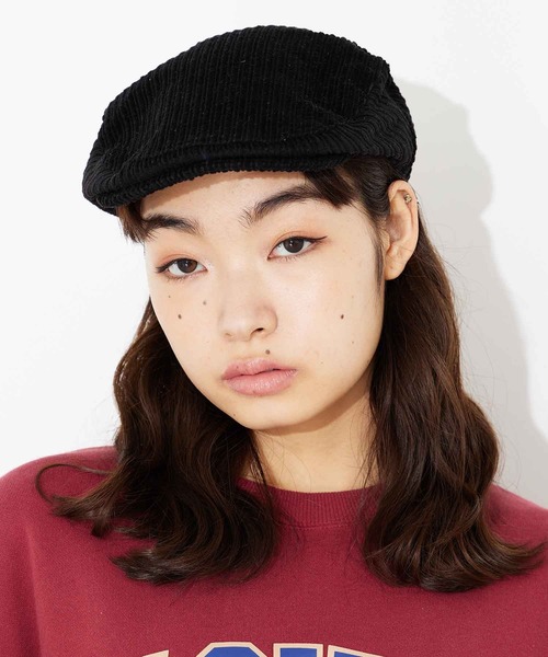 X-girl(エックスガール)の「CORDUROY HUNTING CAP(ハンチング/ベレー帽・レディース・ホワイト/ライトブルー/ブラック・ONE SIZE)」の2枚目の写真