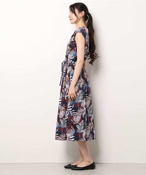 【美品】ヌキテパ エスニックプリントノースリーブドレス マキシ丈 セール】【Feliz】エスニック プリント 美人 マキシ丈ワンピース