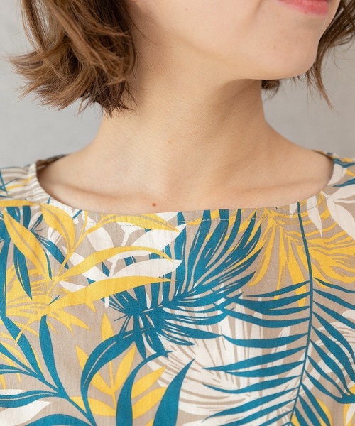 PREFERIR（プレフェリール）の「【Feliz】エスニック プリント 美人 マキシ丈ワンピース.（ワンピース・レディース・ネイビー/イエロー・MEDIUM/LARGE/SMALL）」の7枚目の写真