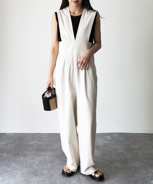 Riberry（リベリー）の「ハイウエストサロペット（サロペット/オーバーオール・レディース・グリーン/ライトブラウン/キナリ・MEDIUM）」の2枚目の写真