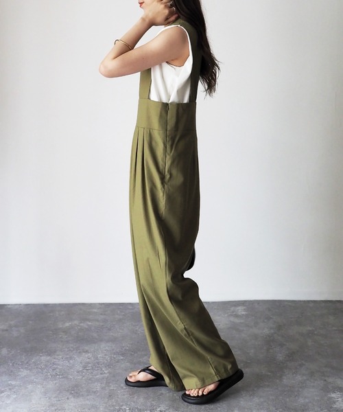 Riberry（リベリー）の「ハイウエストサロペット（サロペット/オーバーオール・レディース・グリーン/ライトブラウン/キナリ・MEDIUM）」の9枚目の写真