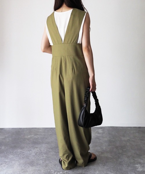 Riberry（リベリー）の「ハイウエストサロペット（サロペット/オーバーオール・レディース・グリーン/ライトブラウン/キナリ・MEDIUM）」の12枚目の写真