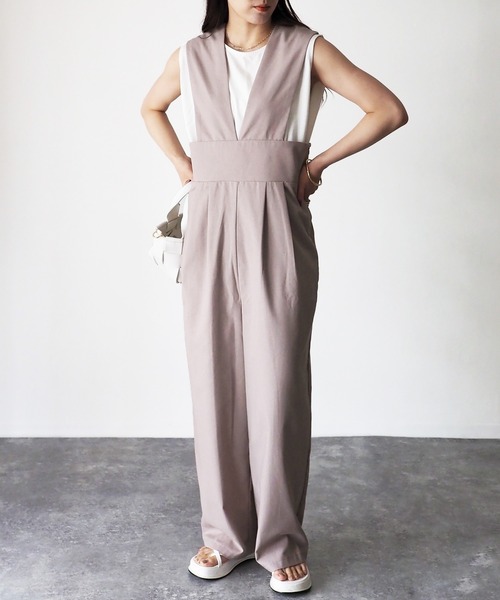 Riberry（リベリー）の「ハイウエストサロペット（サロペット/オーバーオール・レディース・グリーン/ライトブラウン/キナリ・MEDIUM）」の8枚目の写真