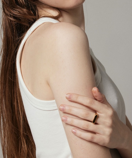 CENE（セネ）の「【CENE】セネ/ [ゴールド]ボックスリング（リング・レディース・ゴールド・#11/#13）」の2枚目の写真