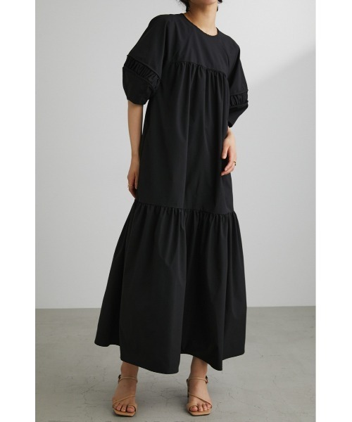 パネルシャーリングスリーブワンピース