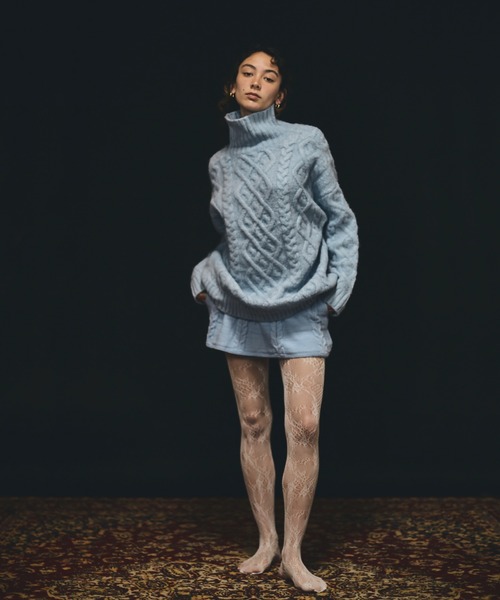 papier/パピエ/Cable turtle knit/ケーブルタートルニット papier（パピエ）の「papier/パピエ/Cable turtle knit/ケーブル