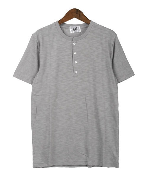 LUXSTYLE(ラグスタイル)の「スラブ天竺ヘンリーネック半袖Tシャツ(Tシャツ/カットソー・メンズ・ホワイト/ブラック/ネイビー/グレー/ライトピンク・M/L/XL)」の9枚目の写真