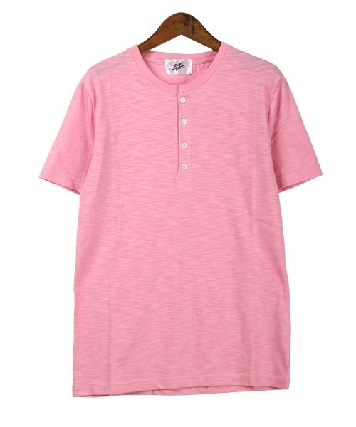 LUXSTYLE(ラグスタイル)の「スラブ天竺ヘンリーネック半袖Tシャツ(Tシャツ/カットソー・メンズ・ホワイト/ブラック/ネイビー/グレー/ライトピンク・M/L/XL)」の18枚目の写真