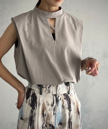 【&g’aime】センターラインショルダータックTシャツ