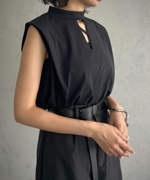 &g'aime（アンジェム）の「【&g’aime】センターラインショルダータックTシャツ（Tシャツ/カットソー・レディース・ホワイト/ブラック/グレー・FREE）」の21枚目の写真