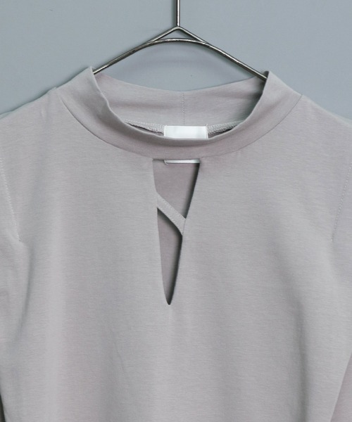 &g'aime（アンジェム）の「【&g’aime】センターラインショルダータックTシャツ（Tシャツ/カットソー・レディース・ホワイト/ブラック/グレー・FREE）」の7枚目の写真