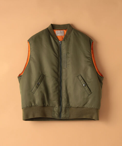 BEAMS LIGHTS（ビームスライツ）の「BEAMS LIGHTS / ナイロン MA-1 ベスト（ベスト・メンズ・ブラック/オリーブ・SMALL/MEDIUM/LARGE）」の21枚目の写真