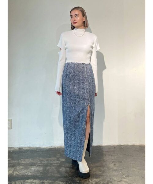 EMODA(エモダ)の「スリットマキシスカート(スカート・レディース・ブラック/ブルー・SMALL/MEDIUM)」の9枚目の写真