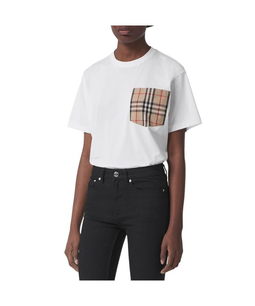 BURBERRY(バーバリー)の「チェックポケット コットン オーバ―サイズTシャツ(Tシャツ/カットソー・レディース・ホワイト・S/XS/XXS)」の3枚目の写真