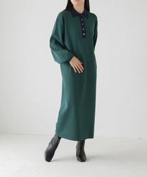 yuw | ポロニットＬＳ／ワンピース　162720(ワンピース)