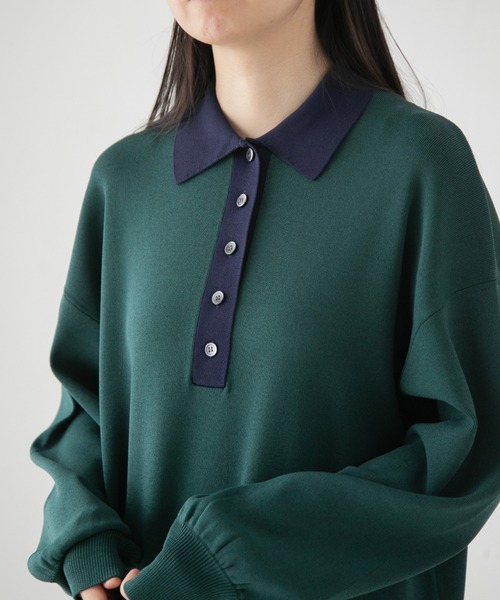 yuw（ユウ）の「ポロニットＬＳ／ワンピース　162720（ワンピース・レディース・ブラック/ブラウン/グリーン・FREE）」の22枚目の写真