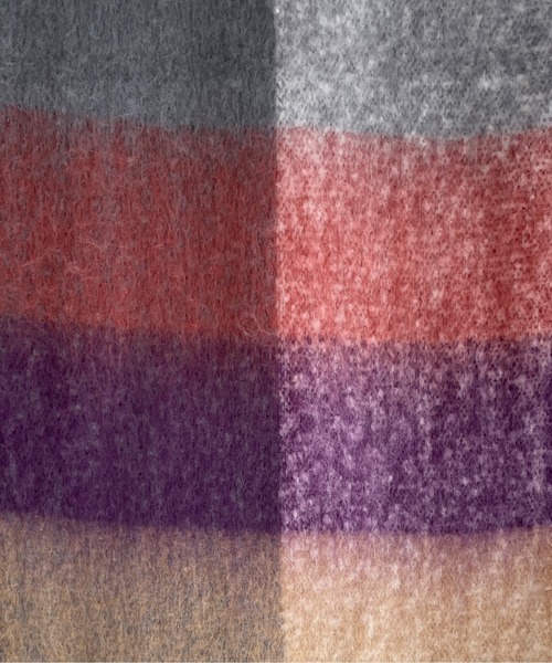 StyleSea（スタイルシー）の「チェック柄ボリュームマフラー（マフラー・レディース・パープル/ブルー/イエロー・MEDIUM）」の16枚目の写真