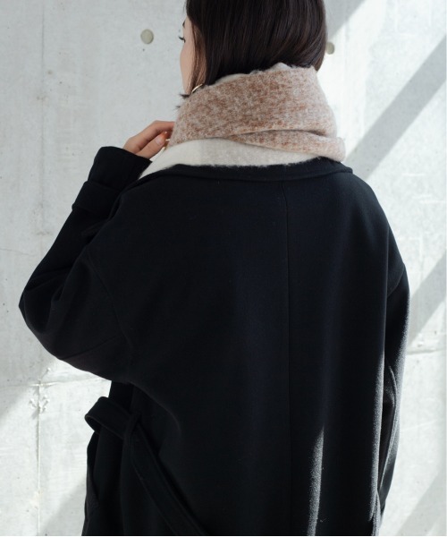 StyleSea（スタイルシー）の「チェック柄ボリュームマフラー（マフラー・レディース・パープル/ブルー/イエロー・MEDIUM）」の11枚目の写真