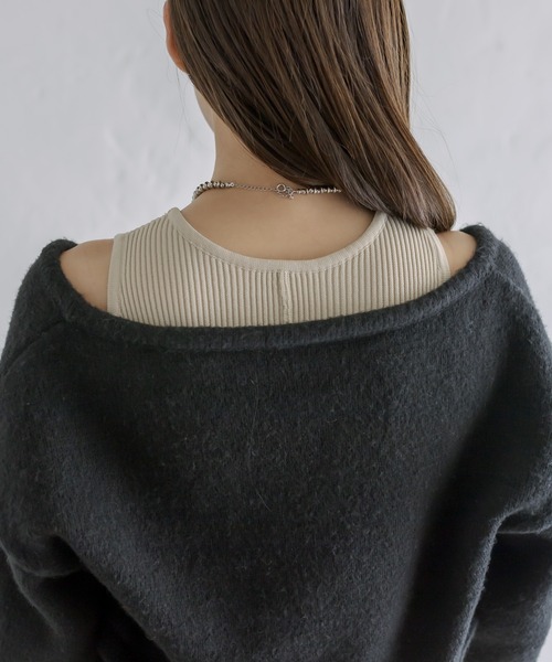 mystic（ミスティック）の「ショートカーデワンピースSET【サイズ展開あり/着回し抜群/SETアイテム】（ワンピース・レディース・ブラウン/ベージュ・1/2）」の6枚目の写真