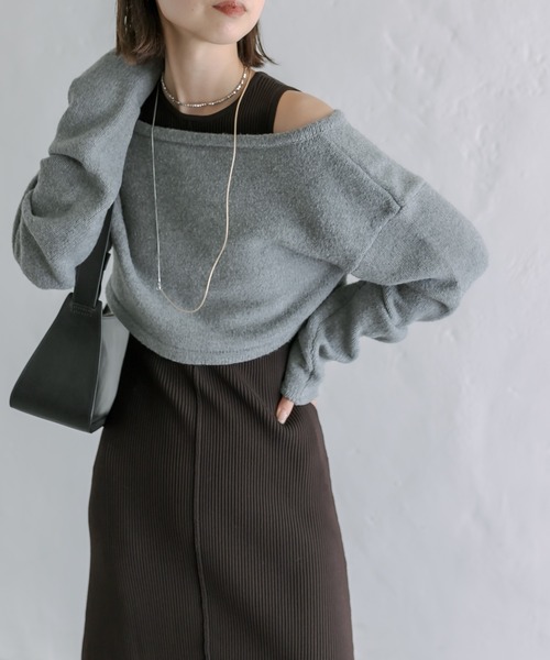 mystic（ミスティック）の「ショートカーデワンピースSET【サイズ展開あり/着回し抜群/SETアイテム】（ワンピース・レディース・ブラウン/ベージュ・1/2）」の9枚目の写真