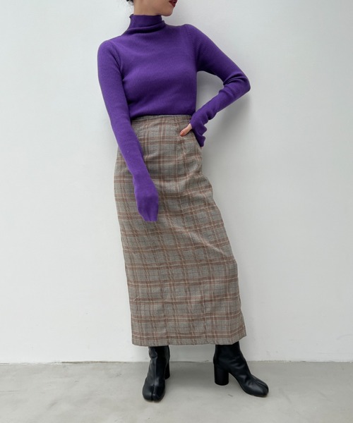 y/m by Yukie（イムバイユキエ）の「グレンチェックIラインスカート（スカート・レディース・オレンジ/グリーン・FREE）」の10枚目の写真