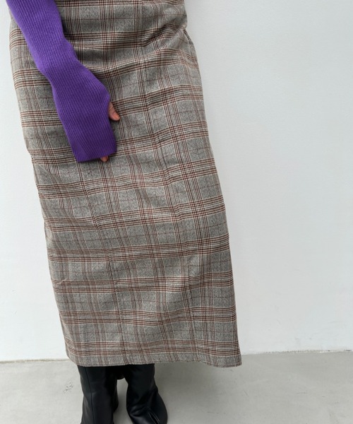 y/m by Yukie（イムバイユキエ）の「グレンチェックIラインスカート（スカート・レディース・オレンジ/グリーン・FREE）」の16枚目の写真