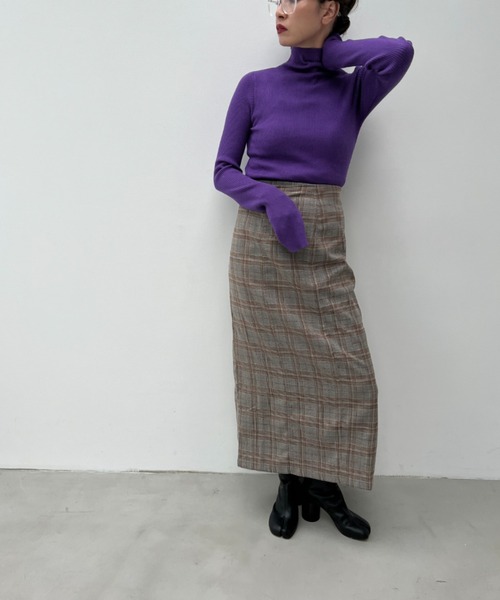 y/m by Yukie（イムバイユキエ）の「グレンチェックIラインスカート（スカート・レディース・オレンジ/グリーン・FREE）」の20枚目の写真