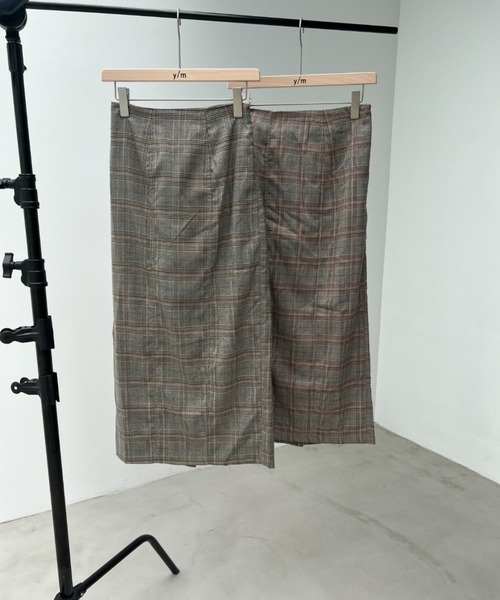y/m by Yukie（イムバイユキエ）の「グレンチェックIラインスカート（スカート・レディース・オレンジ/グリーン・FREE）」の14枚目の写真
