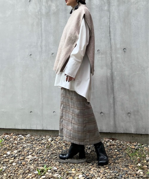 y/m by Yukie（イムバイユキエ）の「グレンチェックIラインスカート（スカート・レディース・オレンジ/グリーン・FREE）」の6枚目の写真