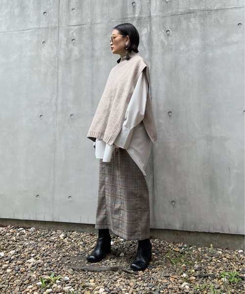 y/m by Yukie（イムバイユキエ）の「グレンチェックIラインスカート（スカート・レディース・オレンジ/グリーン・FREE）」の12枚目の写真