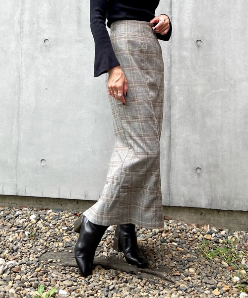 y/m by Yukie（イムバイユキエ）の「グレンチェックIラインスカート（スカート・レディース・オレンジ/グリーン・FREE）」の18枚目の写真