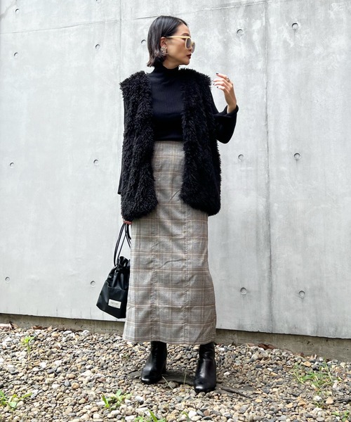 y/m by Yukie（イムバイユキエ）の「グレンチェックIラインスカート（スカート・レディース・オレンジ/グリーン・FREE）」の13枚目の写真