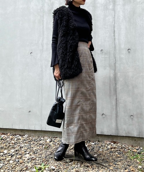 y/m by Yukie（イムバイユキエ）の「グレンチェックIラインスカート（スカート・レディース・オレンジ/グリーン・FREE）」の8枚目の写真