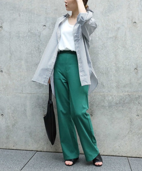 Right-on（ライトオン）の「【HONEYSUCKLE ROSE】レギュラーカラーシャツ（シャツ/ブラウス・レディース・ホワイト/ネイビー×ホワイト/ライラック/オレンジ・M/L）」の7枚目の写真