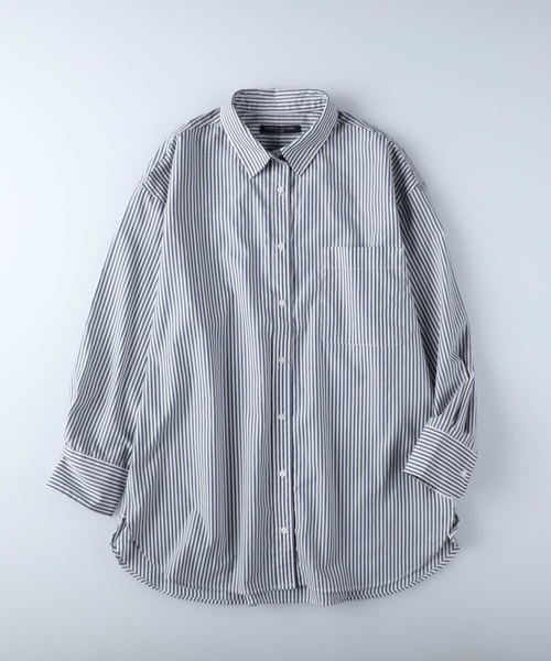 Right-on（ライトオン）の「【HONEYSUCKLE ROSE】レギュラーカラーシャツ（シャツ/ブラウス・レディース・ホワイト/ネイビー×ホワイト/ライラック/オレンジ・M/L）」の10枚目の写真