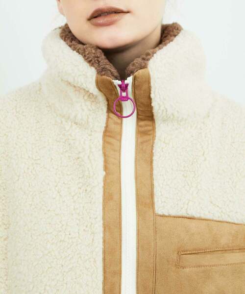 FRAPBOIS(フラボア)の「モコゾン ボアブルゾン(ブルゾン・レディース・クリーム/キャメル・1/0)」の5枚目の写真