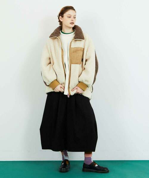 FRAPBOIS(フラボア)の「モコゾン ボアブルゾン(ブルゾン・レディース・クリーム/キャメル・1/0)」の11枚目の写真