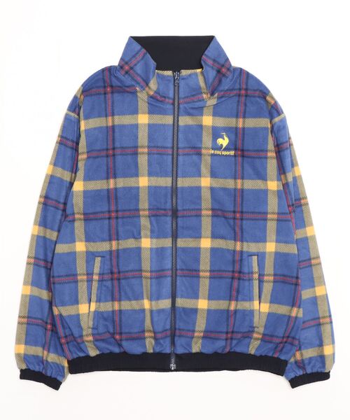 le coq sportif(ルコックスポルティフ)の「ルコック フリースジャケット スポーツウエア メンズ リバーシブル ボアフリース セーター フリース ニット 防寒 トレーニングウエア(ブルゾン・メンズ・イエロー/ブルー・L/M/XL/M(M))」の12枚目の写真