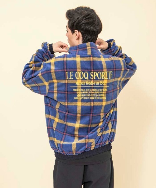 le coq sportif(ルコックスポルティフ)の「ルコック フリースジャケット スポーツウエア メンズ リバーシブル ボアフリース セーター フリース ニット 防寒 トレーニングウエア(ブルゾン・メンズ・イエロー/ブルー・L/M/XL/M(M))」の7枚目の写真