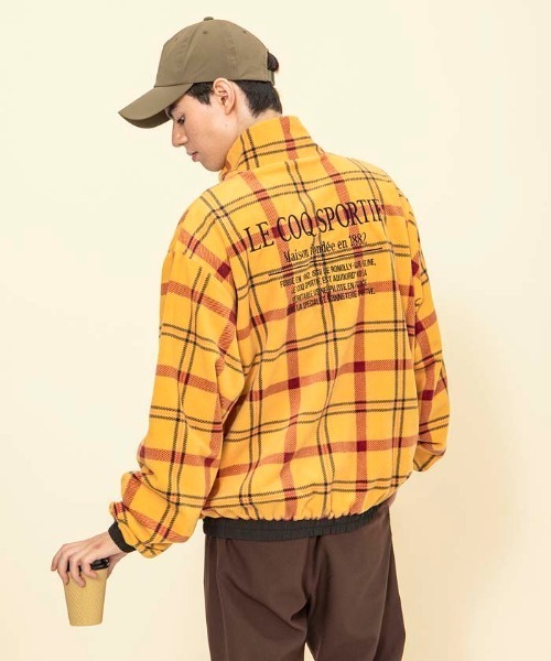 le coq sportif(ルコックスポルティフ)の「ルコック フリースジャケット スポーツウエア メンズ リバーシブル ボアフリース セーター フリース ニット 防寒 トレーニングウエア(ブルゾン・メンズ・イエロー/ブルー・L/M/XL/M(M))」の10枚目の写真
