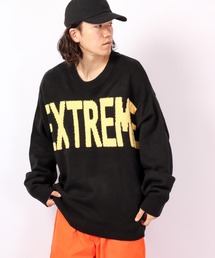 Alphabet wide cool neck knit / 英字ニット ワイドクールネック
