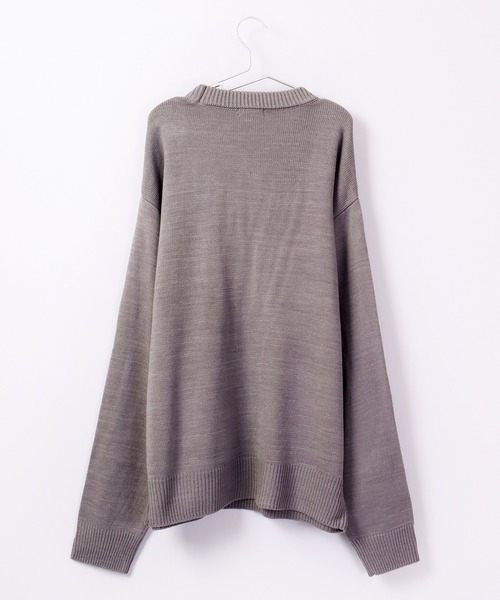 RE730(アールイーセブンサーティー)の「Alphabet wide cool neck knit / 英字ニット ワイドクールネック(ニット/セーター・メンズ・グリーン/ブラック/グレー・M/L)」の9枚目の写真