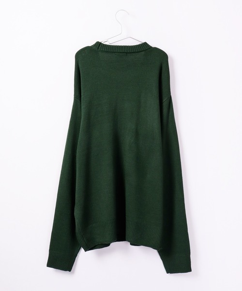 RE730(アールイーセブンサーティー)の「Alphabet wide cool neck knit / 英字ニット ワイドクールネック(ニット/セーター・メンズ・グリーン/ブラック/グレー・M/L)」の12枚目の写真