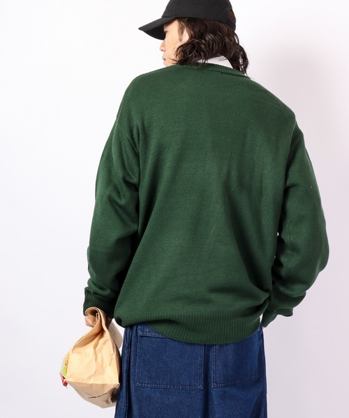 RE730(アールイーセブンサーティー)の「Alphabet wide cool neck knit / 英字ニット ワイドクールネック(ニット/セーター・メンズ・グリーン/ブラック/グレー・M/L)」の10枚目の写真