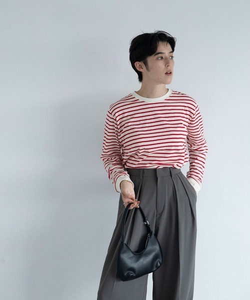 marjour（マージュール）の「BORDER LONG SLEEVE TEE（Tシャツ/カットソー・レディース・ホワイト×レッド/ブラック×ホワイト/ホワイト×ブラック・M）」の13枚目の写真