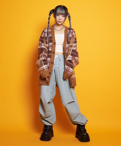 GALLIS ADDICTION（ガリスアディクション）の「GA MOHAIR-CHECK KNIT C/D（カーディガン/ボレロ・メンズ・ベージュ/ブルー/グリーン・FREE）」の19枚目の写真