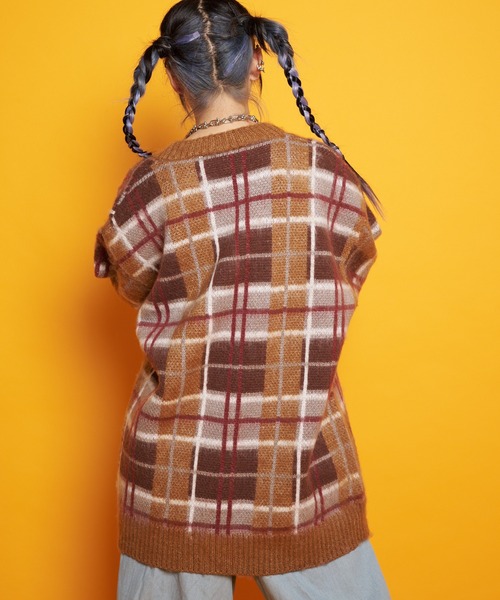 GALLIS ADDICTION（ガリスアディクション）の「GA MOHAIR-CHECK KNIT C/D（カーディガン/ボレロ・メンズ・ベージュ/ブルー/グリーン・FREE）」の18枚目の写真