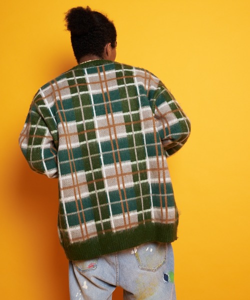 GALLIS ADDICTION（ガリスアディクション）の「GA MOHAIR-CHECK KNIT C/D（カーディガン/ボレロ・メンズ・ベージュ/ブルー/グリーン・FREE）」の20枚目の写真